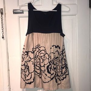 Theory navy cotton tank with floral detail M